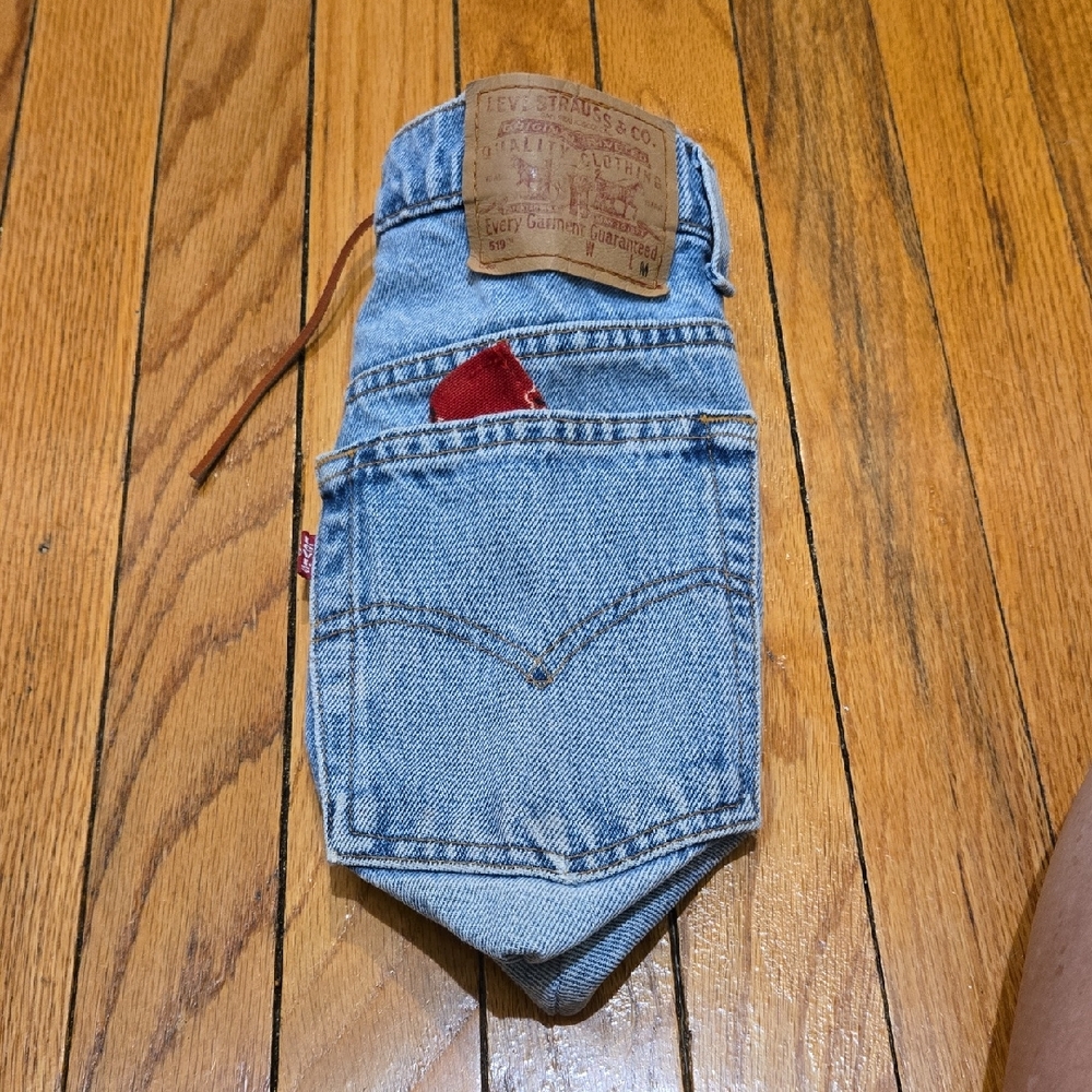 LEVI'S ▪︎ Blue Denim Pouch Purse w/ Red Bandana, One Size